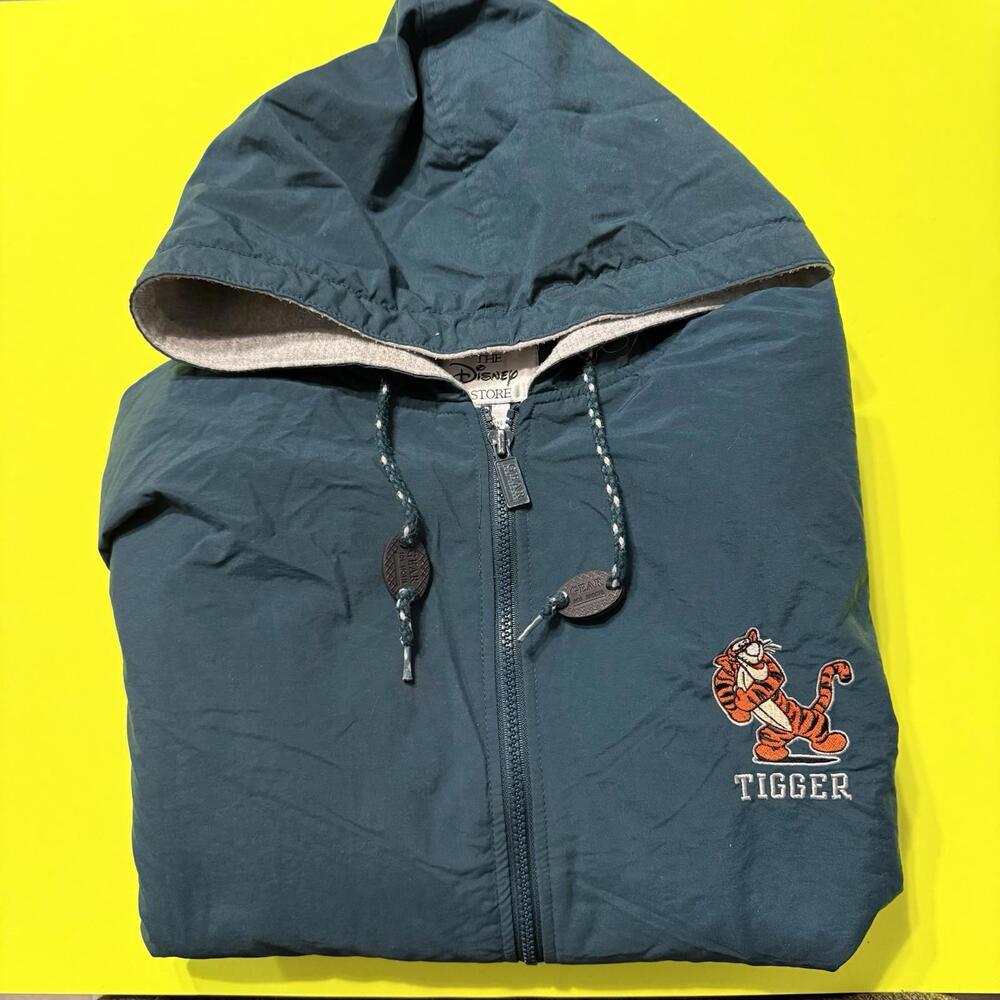 Vintage Disney TIGGER Zip Hooded Lined Jacket Size Men Small